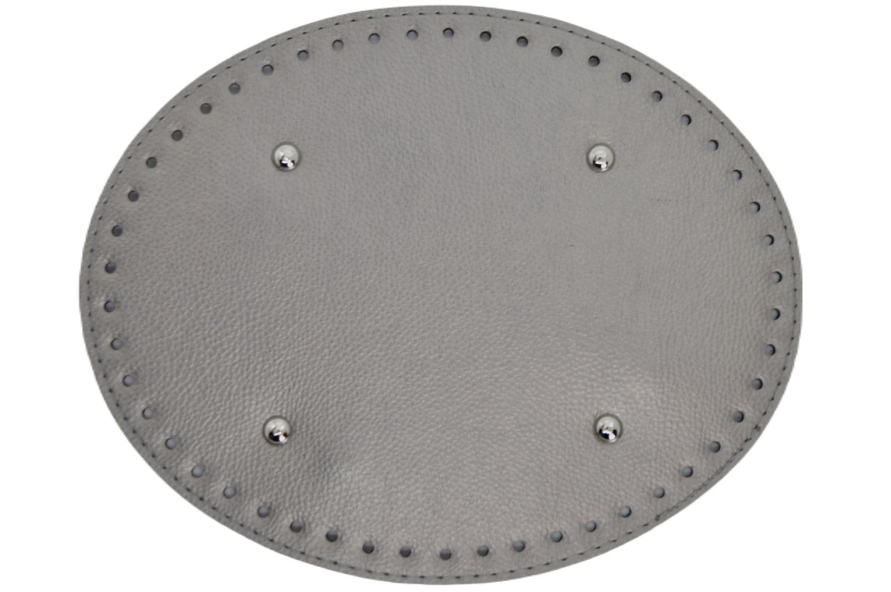 Oval Deri Çanta Tabanı 20x25 cm. Gri