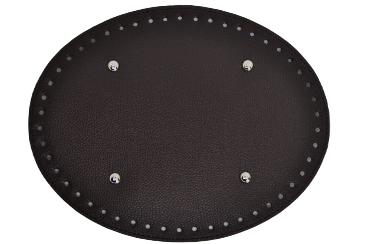 Oval Deri Çanta Tabanı 20x25 cm. Koyu Kahverengi