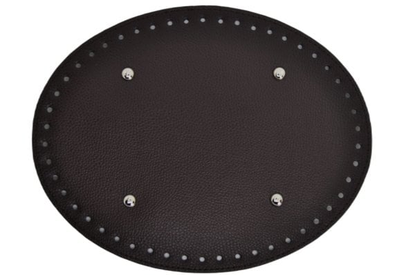 Oval Deri Çanta Tabanı 20x25 cm. Koyu Kahverengi
