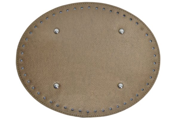 Oval Deri Çanta Tabanı 20x25 cm. Koyu Sarı