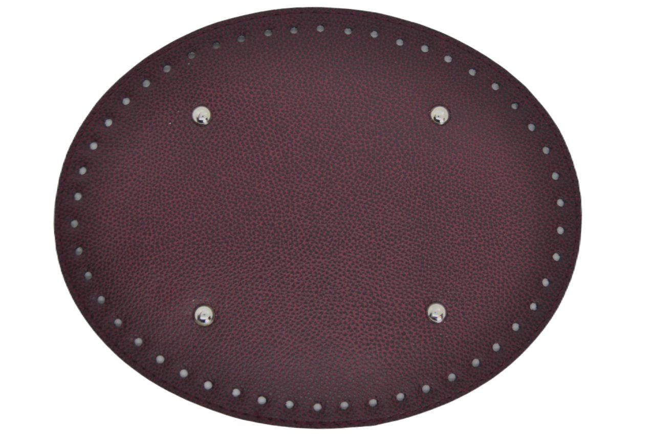 Oval Deri Çanta Tabanı 20x 25 cm. Vişne