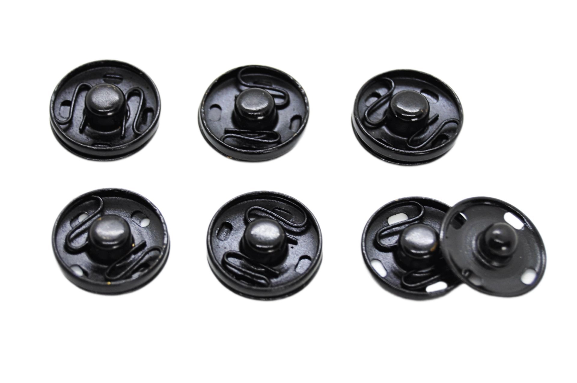 Metal Çıtçıt 17 mm Siyah 6'lı