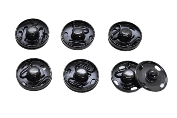 Metal Çıtçıt 17 mm Siyah 6'lı